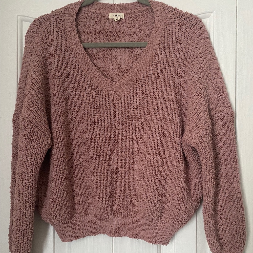 BLUSH/MAUVE CROP SWEATER SIZE XS